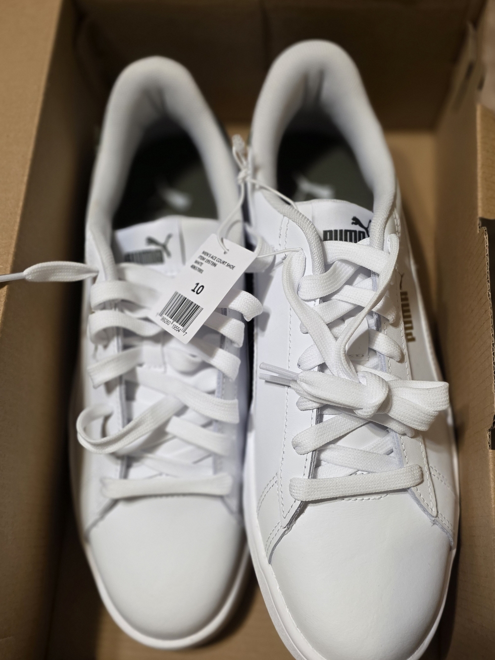 Puma Men's Ace Court Classic White Low-Top Sneakers